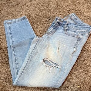 American Eagle Outfitters Light Blue Ripped Skinny Jeans